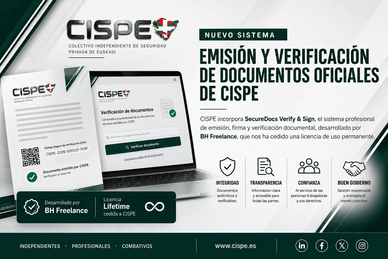 CISPE incorpora un nuevo sistema de emisión y verificación de documentos