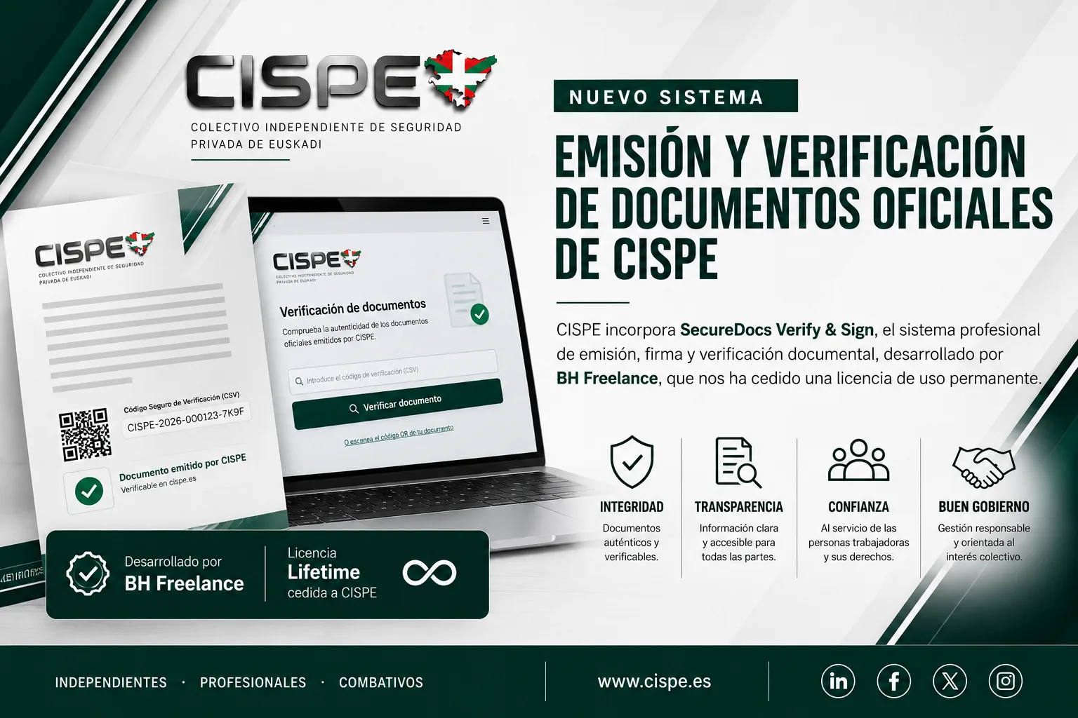 CISPE incorpora un nuevo sistema de emisión y verificación de documentos